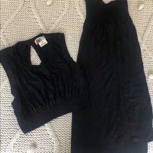 Free People Black 2 piece Set